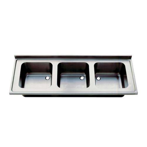 Tablalı Evye, Üç Göz Damlalıksız, 40*40*25 Gözlü, 160x60 Cm