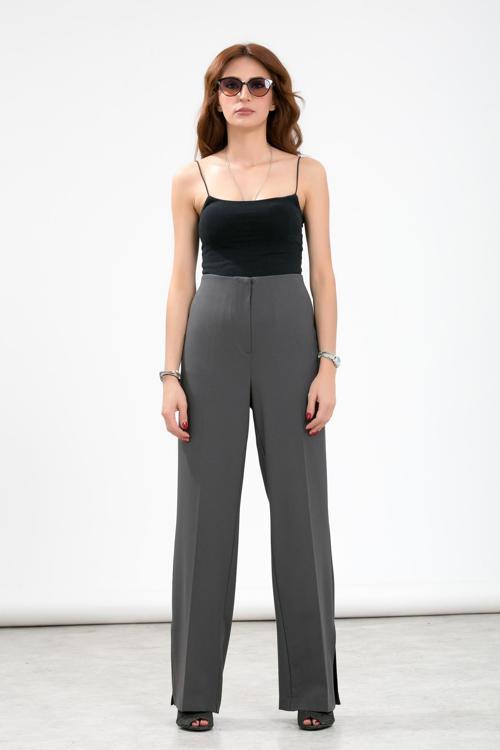 Paça Yırtmaçlı Fermuar Kapamalı Boru Paça Pantolon