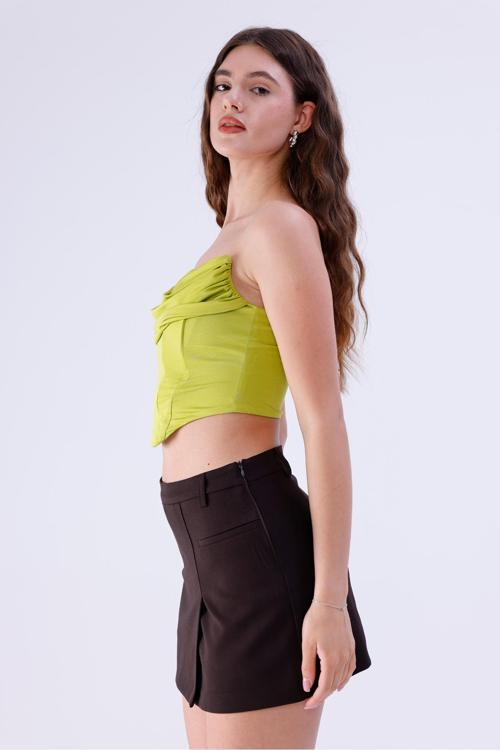 Mini Kahverengi Kadın Şort Etek