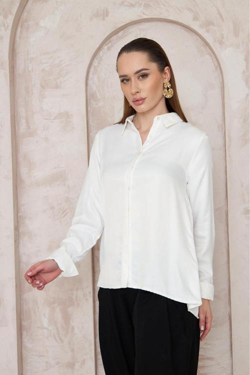 Uzun Boy Kadın Düz Gömlek