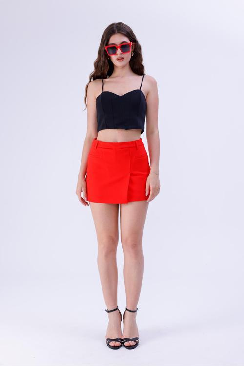 Mini Kırmızı Kadın Şort Etek
