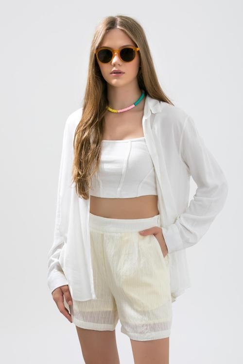 Yandan Fermuarlı Astarlı Şort