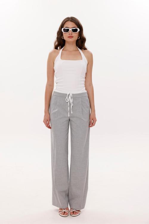 Kemer Garnili Bağcıklı Yancepli Pantolon