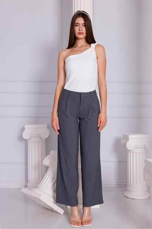 Strıght Dikiş Önden Pileli Pantolon