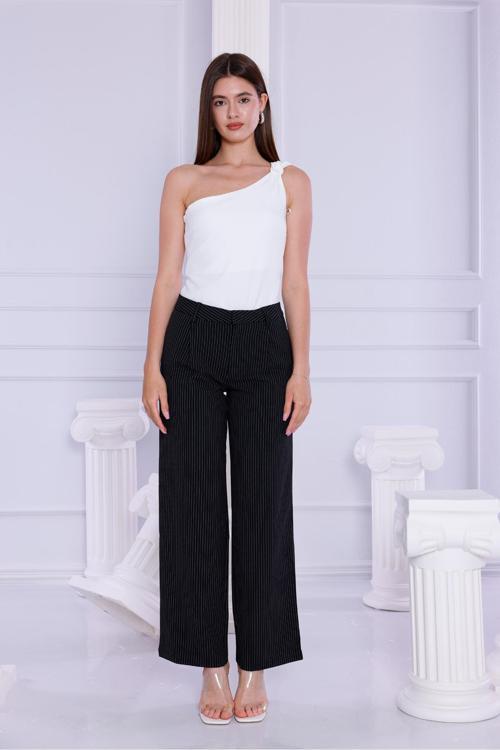 Strıght Dikiş Önden Pileli Pantolon