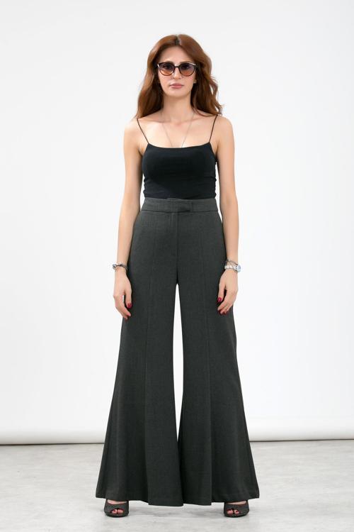 Kemer Dilli İspanyol Paça Dokuma Pantolon