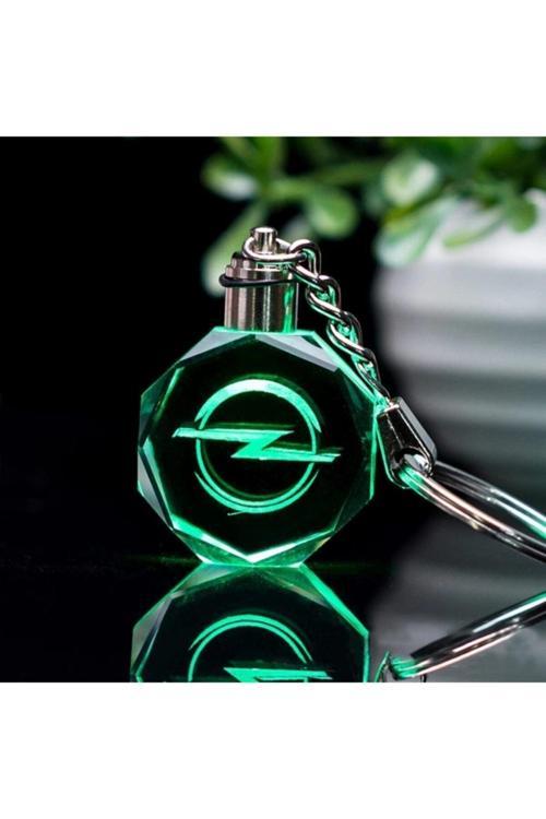 Opel Logolu 7 Renk Yanan Led Araba Anahtarlığı Opel Anahtarlık Yedek Pil Hediye