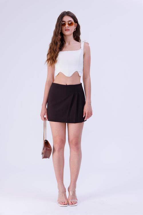 Yan Pileli Şort Etek