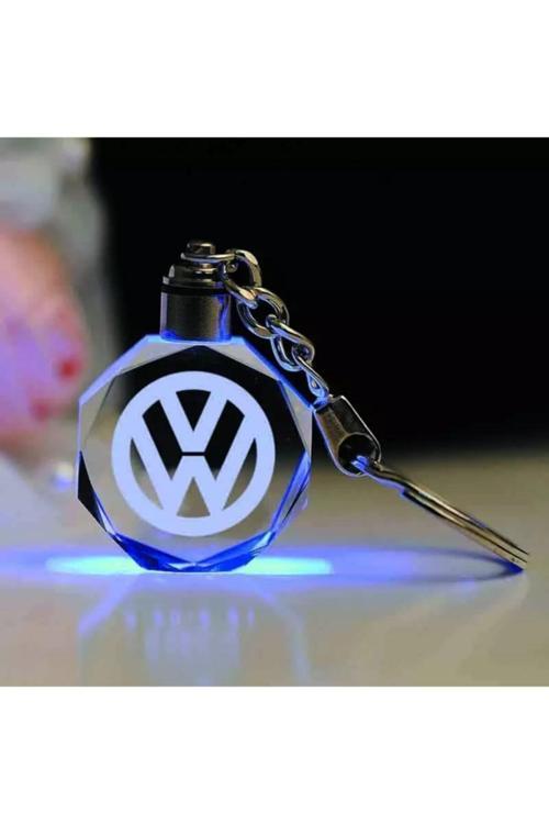Volkswagen Uyumlu Kristal Led 7 Renk Yanan Araba Anahtarlığı Hediyelik
