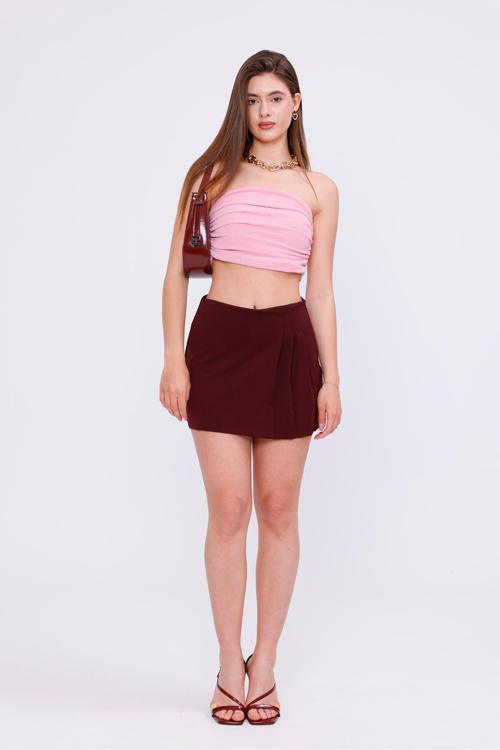 Yan Pileli Şort Etek