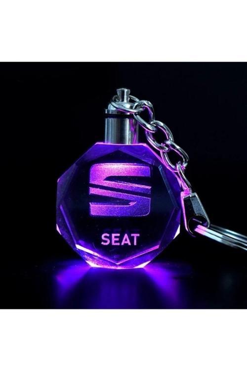 St Logolu Yedek Pil Hediyeli Led Işıklı 3D Kristal Araba Anahtarlık Uyumlu