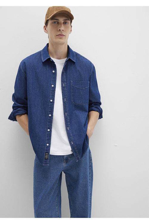 Denim Gömlek Loose Fit / Bol Rahat Kesim 0211642-85481