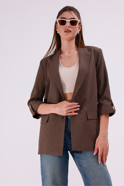 Kol Düğme Detaylı Blazer Ceket