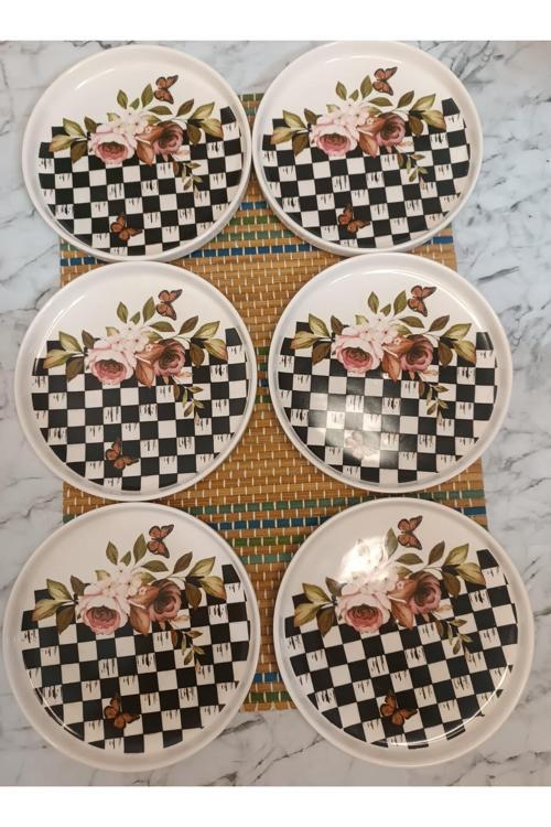 Home Çiçek Desenli Porselen Kayık Tabak Tatlı Ve Sunum