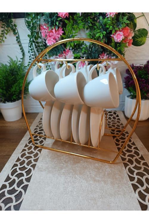 Life Beyaz Porselen Fincan Takımı Klasik Sade