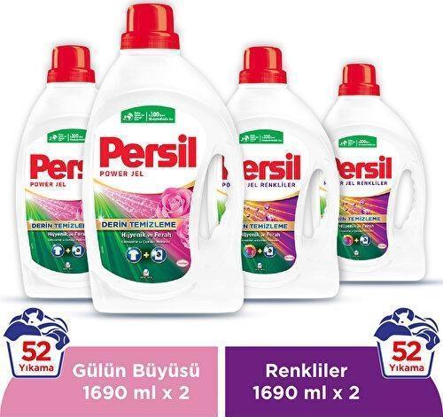 Gülün Büyüsü Sıvı Çamaşır Deterjanı 26 Yıkama x 2 Adet + Color Jel Deterjan 26 Yıkama x 4 Adet