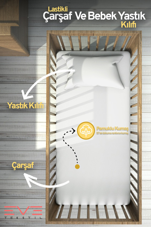 Bebek & Çocuk Antialerjik Pamuklu RanForce Lastikli Çarşaf ve Yastık Kılıfı Takımı