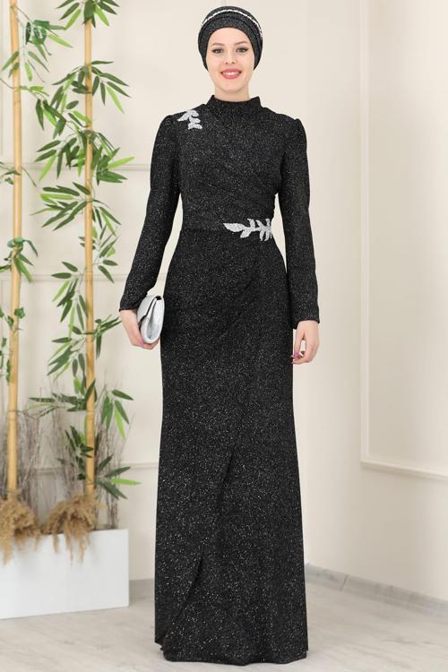 Masal Tesettür Abiye Siyah