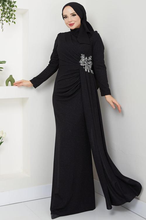 Gözde Tesettür Abiye Siyah