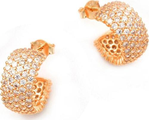 5 Sıra Rose Zirkon Taşlı Tamtur Bayan Gümüş Küpe