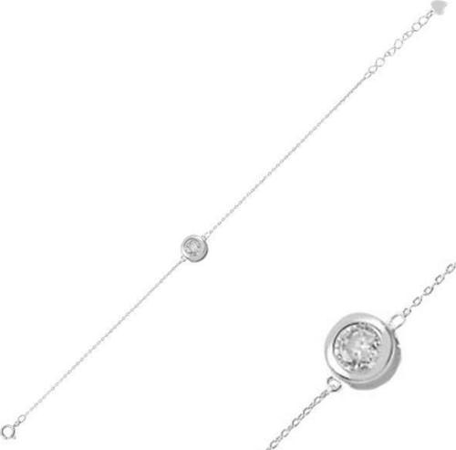 5mm Zirkon Tektaş Bayan Gümüş Bileklik