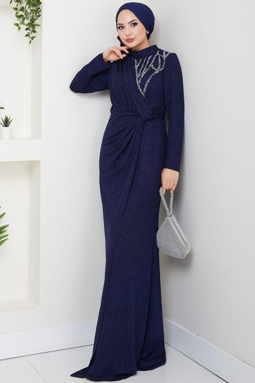 Eylül Tesettür Abiye Lacivert