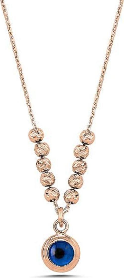 925 Ayar Göz Dorika Toplu Rose Gold Bayan Gümüş Kolye