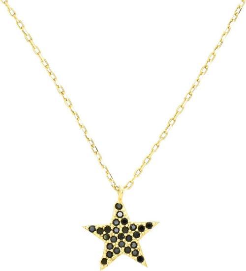 925 Ayar Gümüş Altın Kaplama Taşlı Yıldız Bayan Kolye