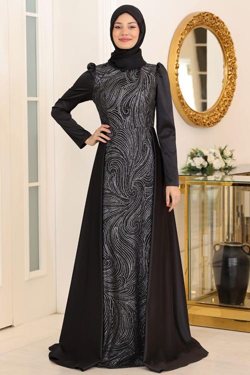 Miray Tesettür Abiye Siyah