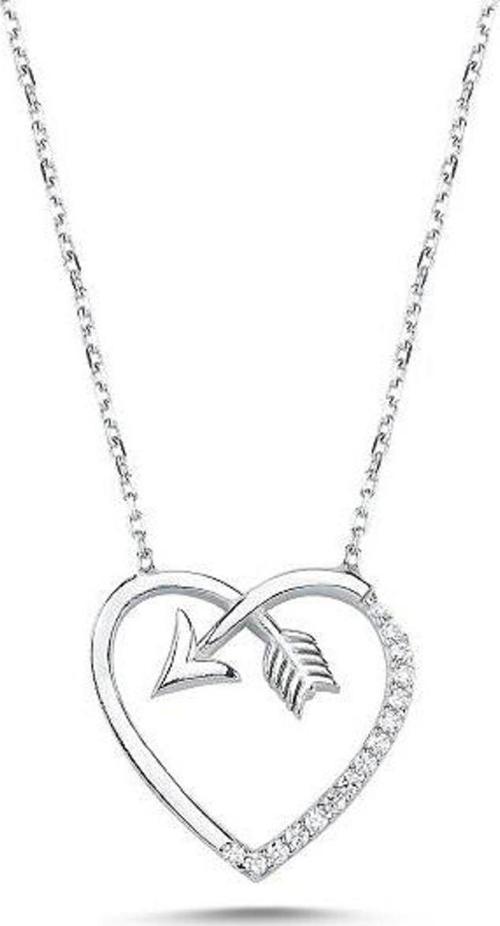 925 Ayar Kalbimin Saplantısı Kalp Bayan Gümüş Kolye