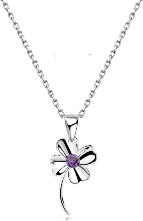 Gümüş Dört Yapraklı Yonca Bayan Gümüş Kolye