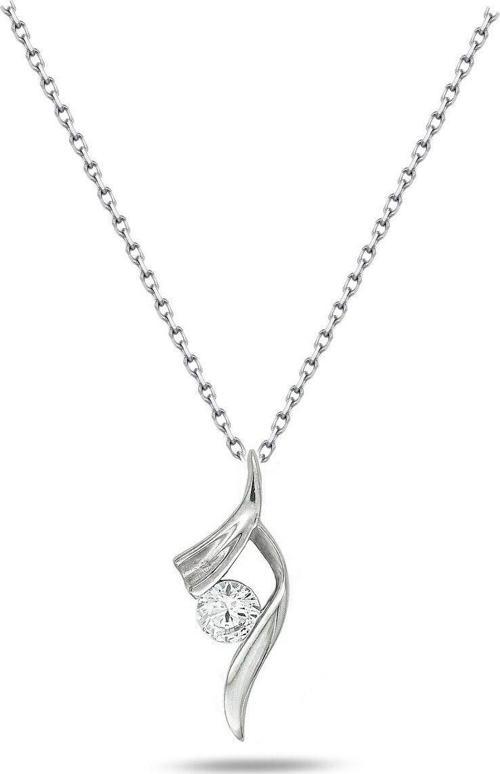 Gümüş Zarif Tasarım Zirkon Taşlı Bayan Kolye