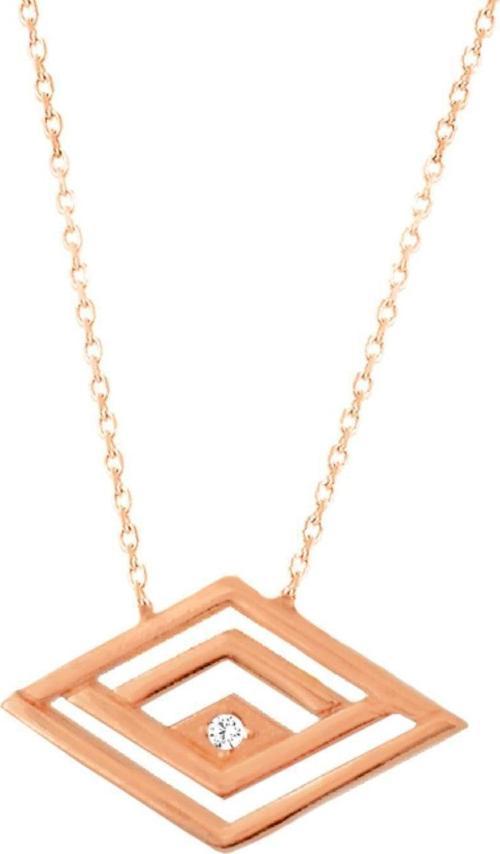 925 Ayar Rose Gold Kadın Gümüş Kolye