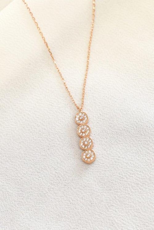 925 Ayar Suyolu Rose Gold Gümüş Kolye