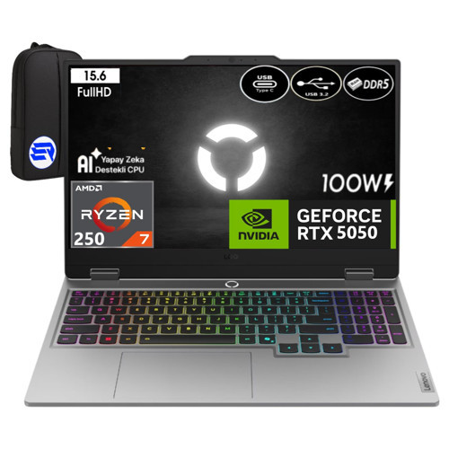 Loq 15AHP10 Ryzen 7-250 24GB Ram 2tb SSD RTX5050 8gb 100W 15.6'' Inç Fhd 144Hz WIN11 Pro 83JG006ATREP6 + Elektrop
