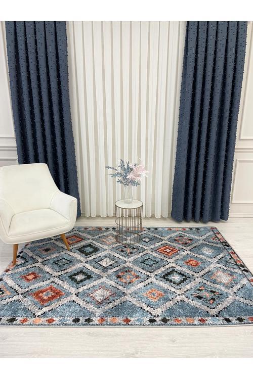 Kilim Motifli Bohem Kaymaz Taban Halı