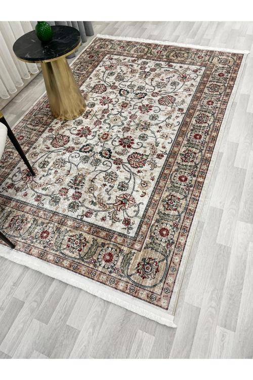 Kilim Motifli Saçaklı Klasik Kaymaz Taban Halı