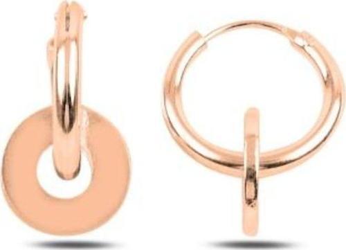 Hareketli Halkalı Bayan Gümüş Küpe14mm