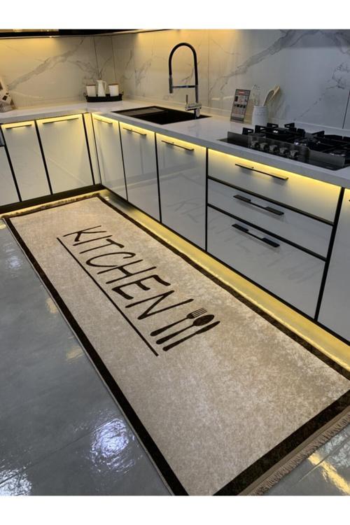 Lateks Deri Taban Saçaklı Mutfak Halısı Mgz-Baıter