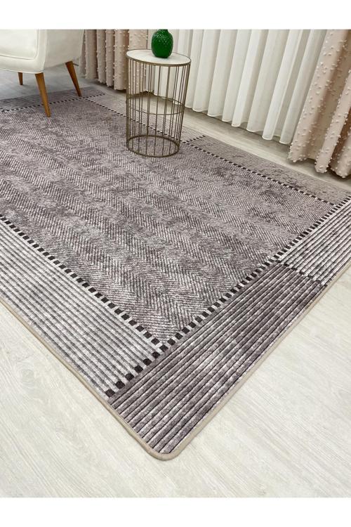 Vizonkahve Jüt Sisal Görünüm Kaymaz Taban Yolluk Halı