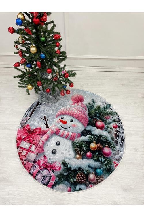 Yılbaşı Temalı Kardan Adam Ağac Altı Halısı