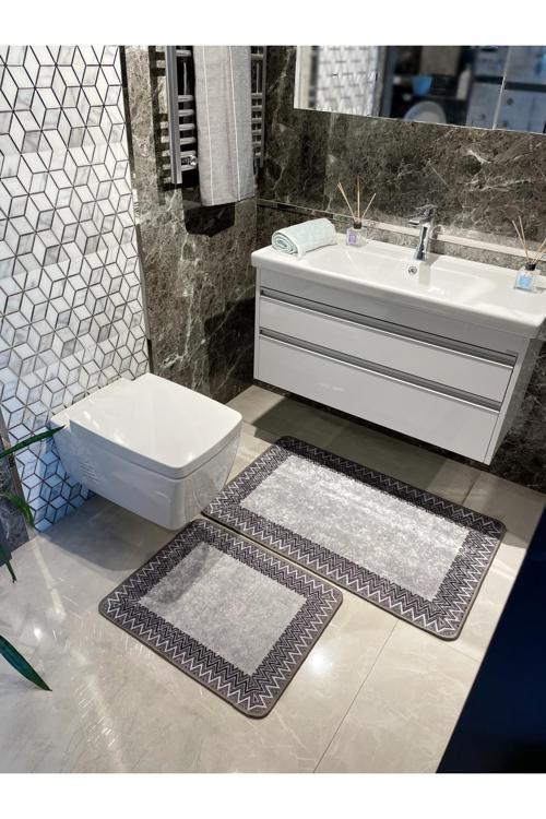 Zigzag Desenli 2 Li Banyo Paspas (60X100 - 60X50)