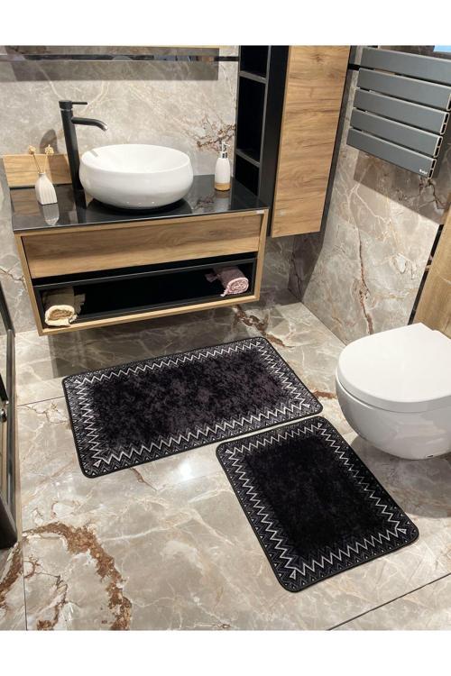 Zigzag Desenli 2 Li Banyo Paspas (60X100 - 60X50)