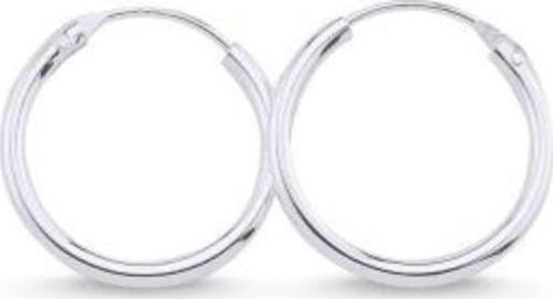 Sade Halka Bayan Gümüş Küpe 16MM