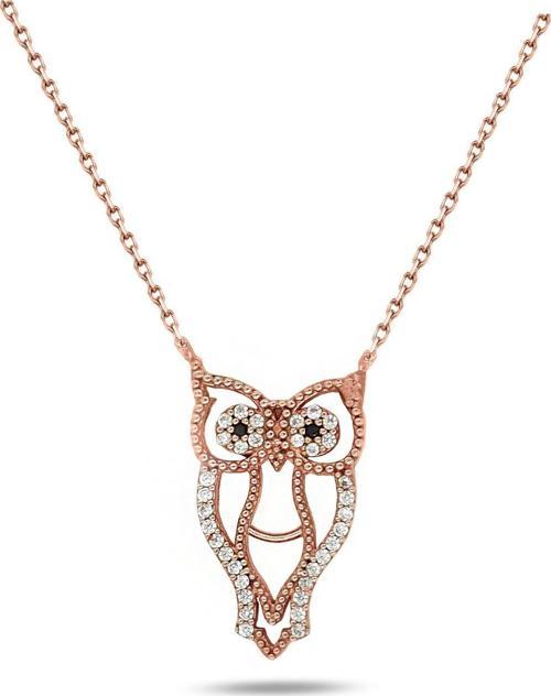 Zirkon Taşlı Baykuş Bayan Gümüş Kolye