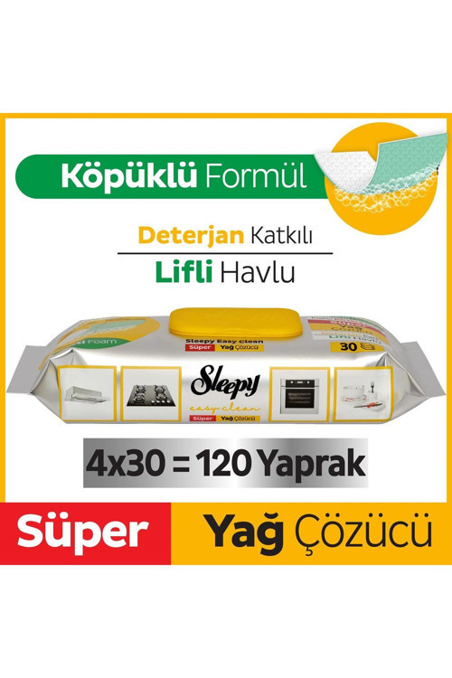 Easy Clean Süper Yağ Çözücü Yüzey Temizlik Havlusu&mendili 4x30 (120 YAPRAK)