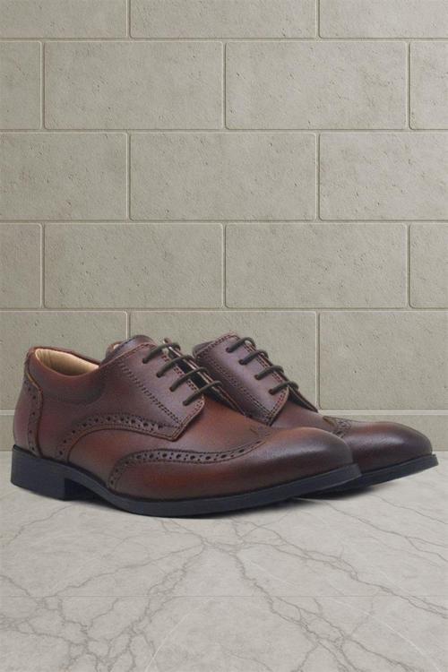 Titan Hakiki Deri Taba Klasik Erkek Genç Ayakkabısı