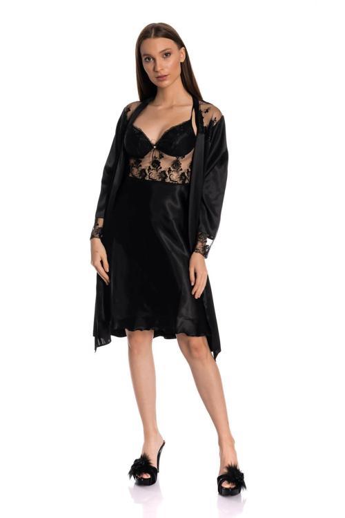 1260 Exclusive Saten Dantel Detaylı Altı Parça Çeyiz Seti