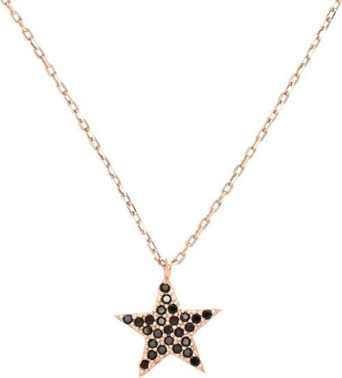 925 Ayar Gümüş Rose Gold Taşlı Yıldız Bayan Kolye