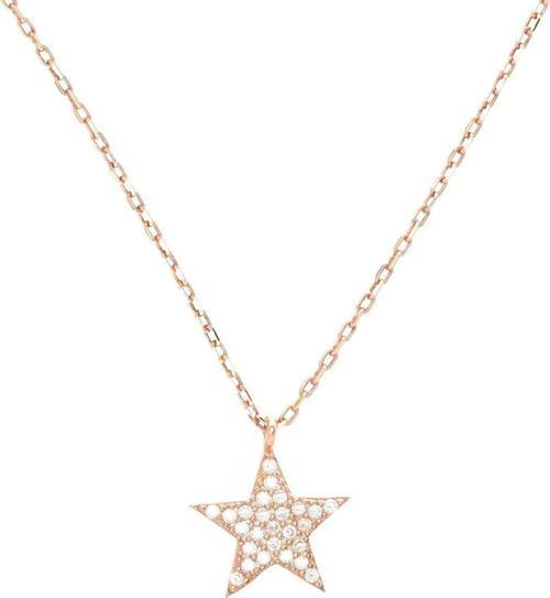 925 Ayar Gümüş Rose Gold Taşlı Yıldız Bayan Kolye